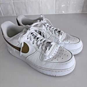 Nike Air Force 1 Sneakers '07 NN Summit‎ White/Bronzine Womens 9 DV3808 101